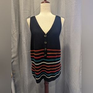 Rainbow Knit Sweater Vest Size XL